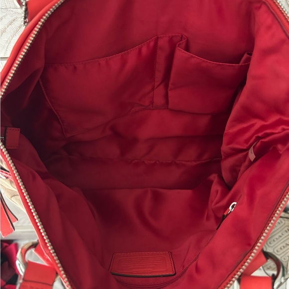 Coach Brown and Orange Signature Tote - Picture 3 of 7